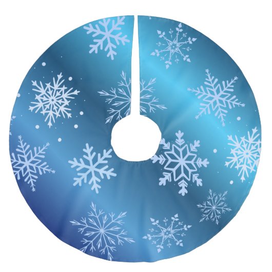 Modern Blue Snowflakes  Kerstboom Rok (Voorkant)
