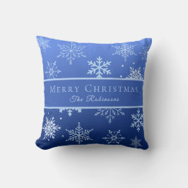 Modern Blue Snowflakes Kussen