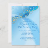 Modern Blue Snowflakes Winter Birthday Party Kaart (Voorkant)