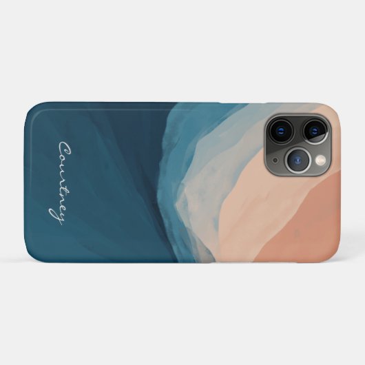 Modern Blue Specialized Add Jouw naam Case-Mate iPhone Case (Achterkant (horizontaal))