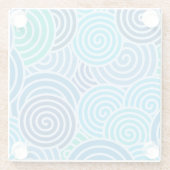 Modern Blue Spiral Pattern Glazen Onderzetter (Achterkant)