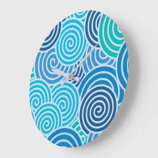Modern Blue Spiral Pattern Grote Klok (Hoek)