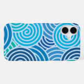 Modern Blue Spiral Pattern iPhone Hoesje (Achterkant horizontaal)