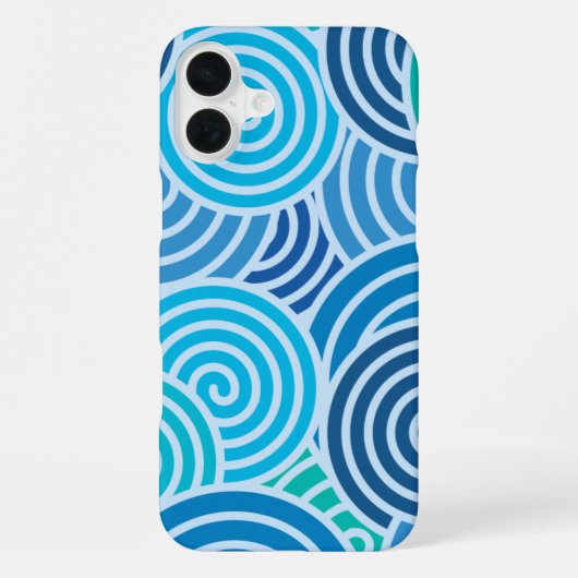 Modern Blue Spiral Pattern iPhone Hoesje (Achterkant)