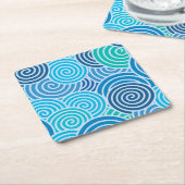 Modern Blue Spiral Pattern Kartonnen Onderzetters (Schuin)