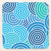 Modern Blue Spiral Pattern Kartonnen Onderzetters (Voorkant)