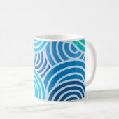 Modern Blue Spiral Pattern Koffiemok (Voorkant rechts)