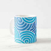 Modern Blue Spiral Pattern Koffiemok (Voorkant links)
