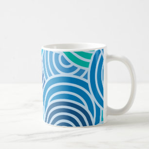 Modern Blue Spiral Pattern Koffiemok