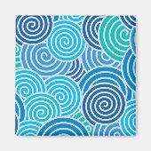 Modern Blue Spiral Pattern Magneet (Voorkant)