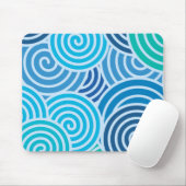Modern Blue Spiral Pattern Muismat (Met muis)