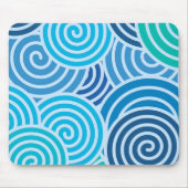 Modern Blue Spiral Pattern Muismat (Voorkant)