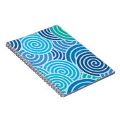 Modern Blue Spiral Pattern Notitieboek (Rechterzijde)