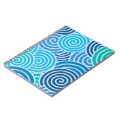 Modern Blue Spiral Pattern Notitieboek (Linkerzijde)