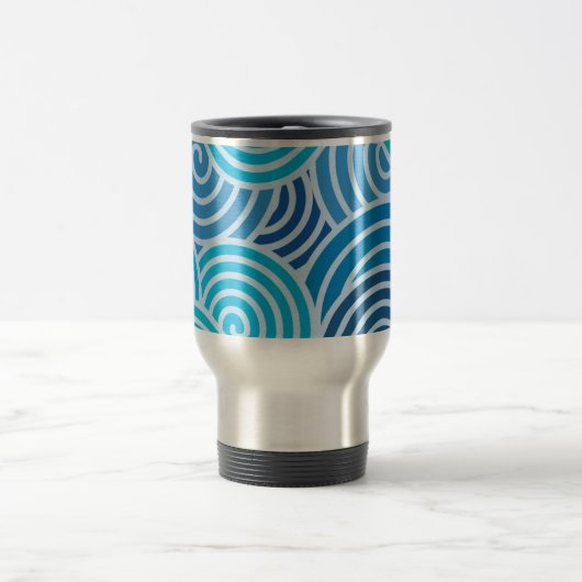 Modern Blue Spiral Pattern Reisbeker (Center)