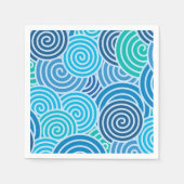 Modern Blue Spiral Pattern Servet (Voorkant)