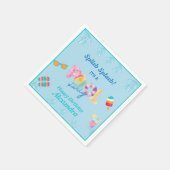 Modern Blue Splish Splash Kinder Pool Party Servet (Hoek)
