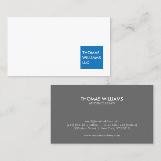 MODERN BLUE SQUARE Professioneel Visitekaartje (Voorkant / Achterkant)