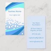 Modern Blue Squares Abstract Visitekaartje (Voorkant / Achterkant)