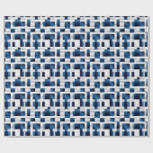 Modern Blue Squares herstellend patroon Cadeaupapier (Vlak)