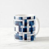 Modern Blue Squares herstellend patroon Koffiemok (Voorkant rechts)