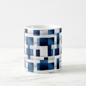 Modern Blue Squares herstellend patroon Koffiemok (Center)