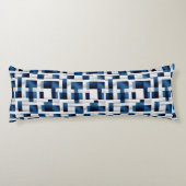 Modern Blue Squares herstellend patroon Lichaamskussen (Achterkant)