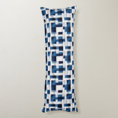 Modern Blue Squares herstellend patroon Lichaamskussen (Achterkant (Verticaal))