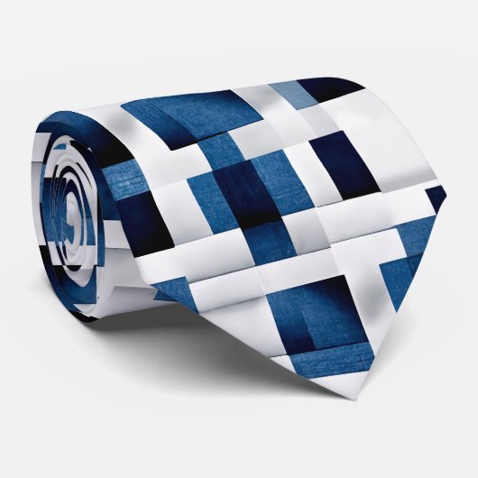 Modern Blue Squares herstellend patroon Stropdas (Opgerold)