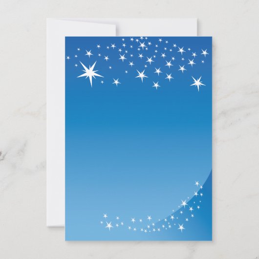 Modern Blue Star Boys Baby shower uitnodiging (Achterkant)