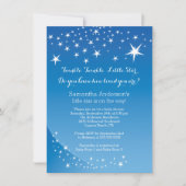 Modern Blue Star Boys Baby shower uitnodiging (Voorkant)