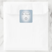 Modern Blue Star of David Simple Bar Mitzvah Vierkante Sticker (Tas)