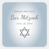 Modern Blue Star of David Simple Bar Mitzvah Vierkante Sticker (Voorkant)