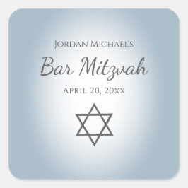 Modern Blue Star of David Simple Bar Mitzvah Vierkante Sticker