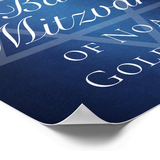 Modern Blue Star of David Welkom bij Bar Mitzvah Poster (Hoek)