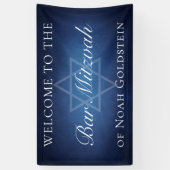 Modern Blue Star of David Welkom bij Bar Mitzvah Spandoek (Verticaal)