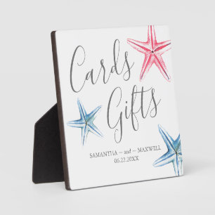 Modern Blue Starfish Beach Weddenards & Gifts Fotoplaat