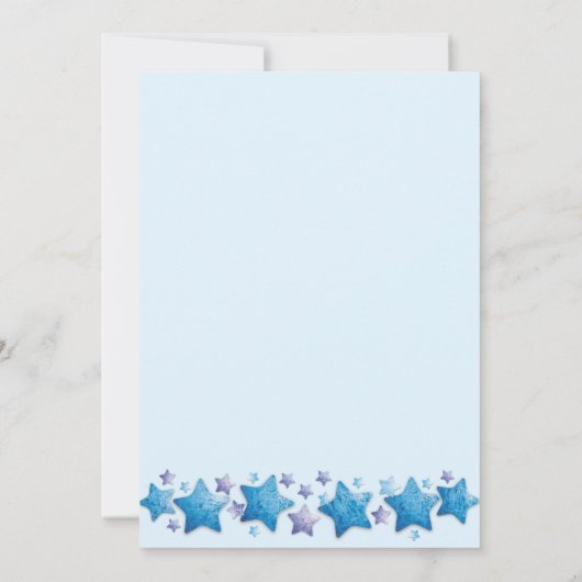 Modern Blue Stars BAPTISM Event Uitnodiging (Achterkant)