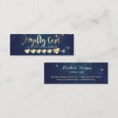 Modern Blue Stars Elegant Gold Hearts Klantenkaartje (Voorkant / Achterkant)