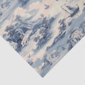 Modern Blue Stom Ocean Zee Toile de Jouy Pattern Tissuepapier (Detail)