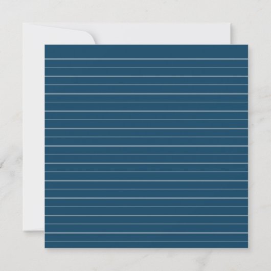 Modern Blue Stripe Monogram Bar Mitzvah Kaart (Achterkant)