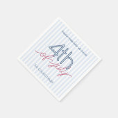 Modern Blue Stripes 4 juli zomerfeest Servet (Hoek)