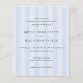 Modern Blue Stripes Elegant Budget Wedding Invite Flyer (Voorkant)