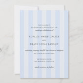 Modern Blue Stripes Elegant Wedding Kaart (Voorkant)