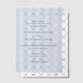Modern Blue Stripes Elegant Wedding Vellum Uitnodigingen (Offset (Uitnodiging))