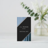 Modern Blue Stripes Visitekaartje 4 (Staand voorkant)
