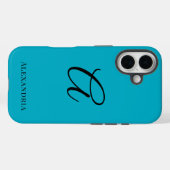 Modern Blue Stylish Personalized Name Initial Case-Mate iPhone Case (Achterkant (horizontaal))