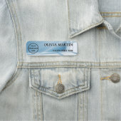 Modern Blue Sunbeam Magnetic Name Badge Custom (In situ)