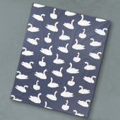 Modern Blue Swan Pattern Fleece Blanket Deken