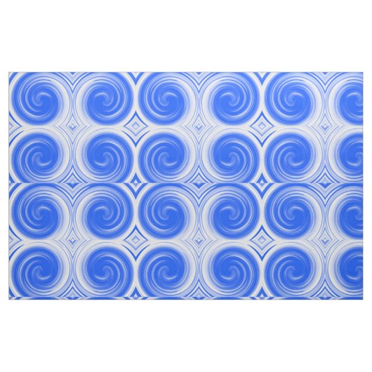 Modern Blue Swirl Abstracte Art #2 Stof (Fat Quarter)